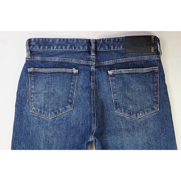 Buck Mason Size 34x34 Maverick Slim Button Fly Blue Double Dipped Denim Jeans - Picture 8 of 13